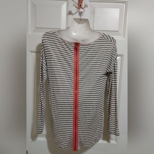 Pink Rose Striped Long Sleeve Top Small